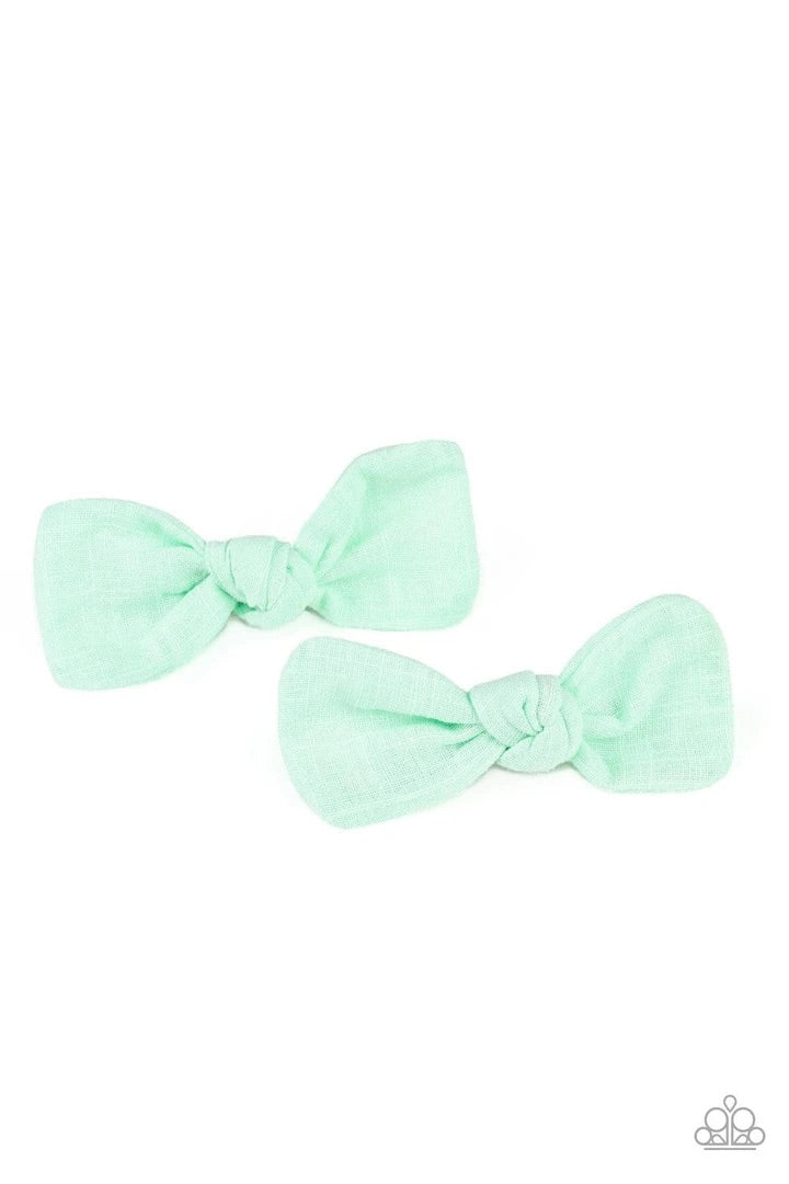Little Bow Peep Green Hair Clips