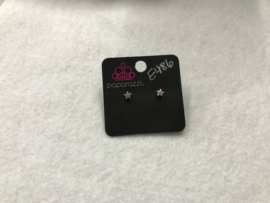 Starlet Shimmer Star Pink Post Earrings #486