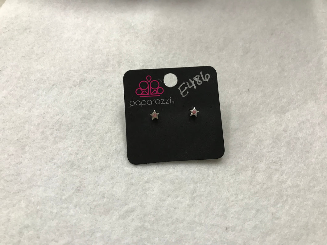 Starlet Shimmer Star Pink Post Earrings #486