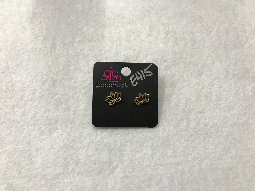 Starlet Shimmer Lotus Gold Earrings #415