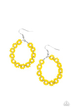 Load image into Gallery viewer, Festively Flower Child Yellow Seed Bead Earrings