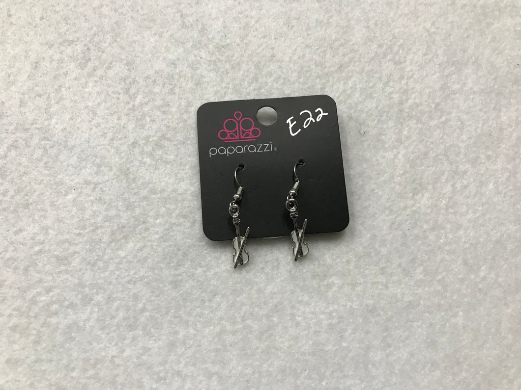Starlet Shimmer Violin White Earrings #22