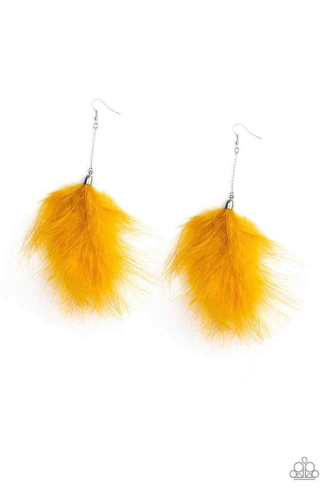 Birds of Paradise Yellow Earrings