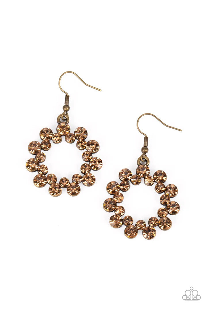 Champagne Bubbles Brass Earrings