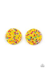 Load image into Gallery viewer, Kaleidoscope Sky Yellow Seedbead Post Earrings