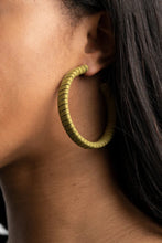 Load image into Gallery viewer, Suede Parade Green Hoop Earrings