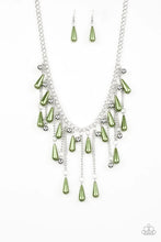 Load image into Gallery viewer, Fleur de Fringe Green Necklace