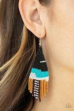 Load image into Gallery viewer, Summer Heat Black Seed Bead Earrings