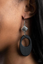 Load image into Gallery viewer, Retro Reveal Black Wood Earrings