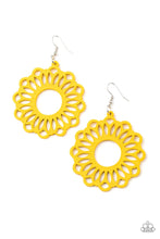 Load image into Gallery viewer, Dominican Daisy Yellow Wood Earrings