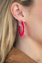 Load image into Gallery viewer, Everybody Conga Pink Hoop Earrings