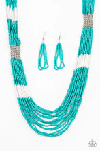 Load image into Gallery viewer, Let It Bead Blue Seed Bead Necklace