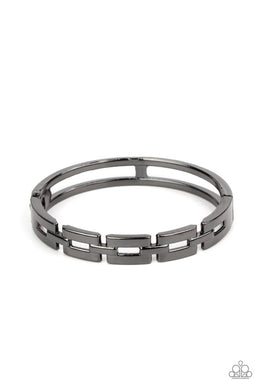 Closed Circuit Strategy Black Hinged Bracelet