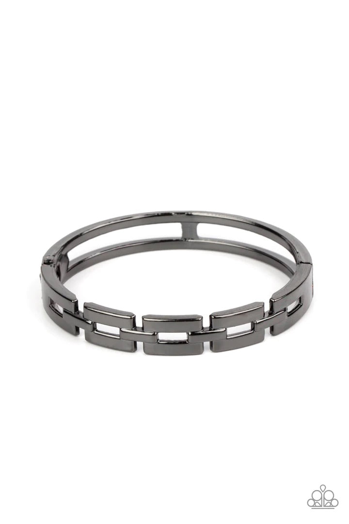 Closed Circuit Strategy Black Hinged Bracelet