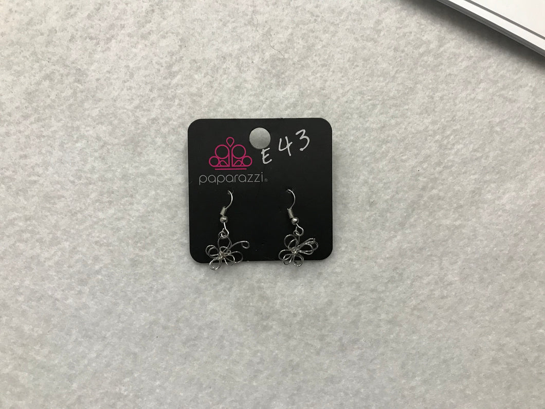Starlet Shimmer Wire Butterfly Silver Earrings #43