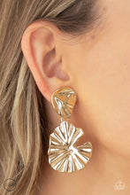 Load image into Gallery viewer, Empress of the Amazon Gold Clip On Earrings
