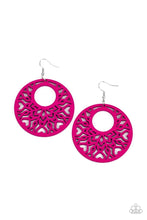 Load image into Gallery viewer, Tropical Reef Pink Wood Earrings