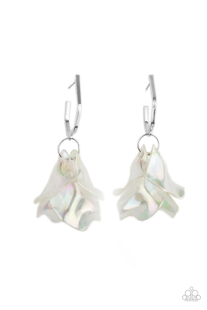 Jaw Dropping Jelly Silver Acrylic Earrings