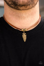 Load image into Gallery viewer, Every Caveman for Himself Brass Urban Necklace