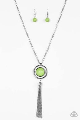 Always Front and Center Green Necklace