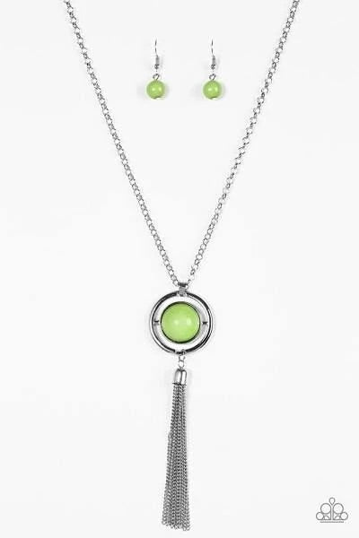 Always Front and Center Green Necklace