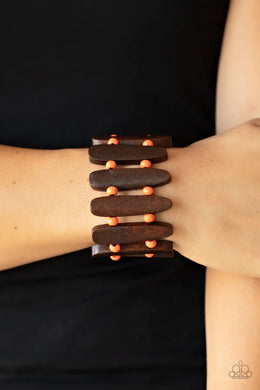 Coronado Cabana Orange Wood Bracelet