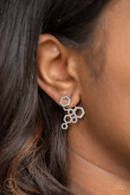 Load image into Gallery viewer, Six Sided Shimmer Silver Jacket Earrings