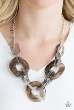 Load image into Gallery viewer, Courageously Chromatic Silver Acrylic Necklace