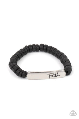 Full Faith Black Wood Bracelet