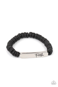 Full Faith Black Wood Bracelet