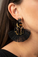 Load image into Gallery viewer, One Big Party Animal Black Tassel Earrings
