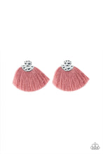 Load image into Gallery viewer, Make Some Plume Pink Tassel Earrings