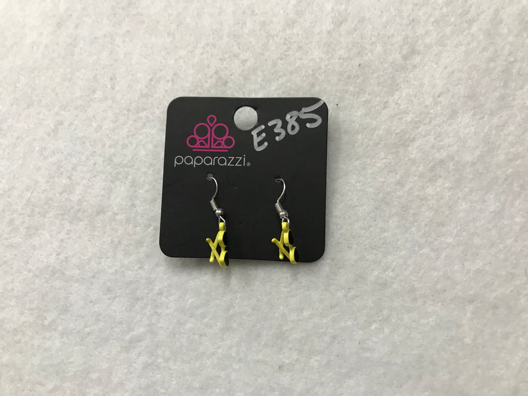 Starlet Shimmer Heart Sunglasses Yellow Earrings #385