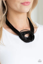 Load image into Gallery viewer, Knotted Knockout Black Seed Bead Necklace