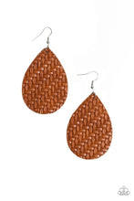 Load image into Gallery viewer, Teardrop Trend Brown Leather Earrings