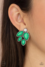 Load image into Gallery viewer, Fancy Foliage Green Clip On Earrings