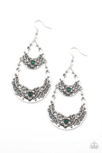 Load image into Gallery viewer, Springtime Gardens Green Earrings