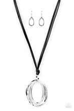 Load image into Gallery viewer, Long Oval-due Black Necklace