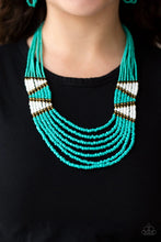 Load image into Gallery viewer, Kickin It Outback Blue Seed Bead Necklace