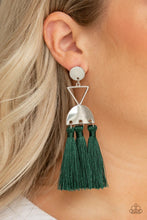 Load image into Gallery viewer, Tassel Trippin Green Tassel Earrings