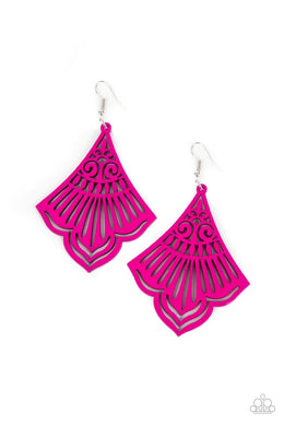 Eastern Escape Pink Wood Earrings