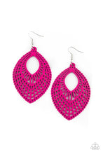 Load image into Gallery viewer, One Beach At A Time Pink Wood Earrings