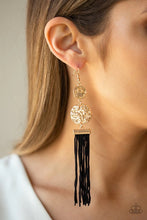 Load image into Gallery viewer, Lotus Gardens Gold Tassel Earrings