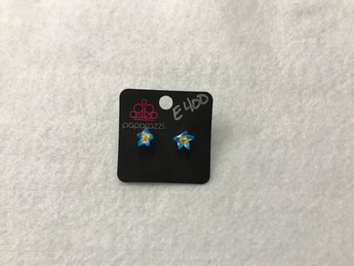 Starlet Shimmer Flower Blue Earrings #400