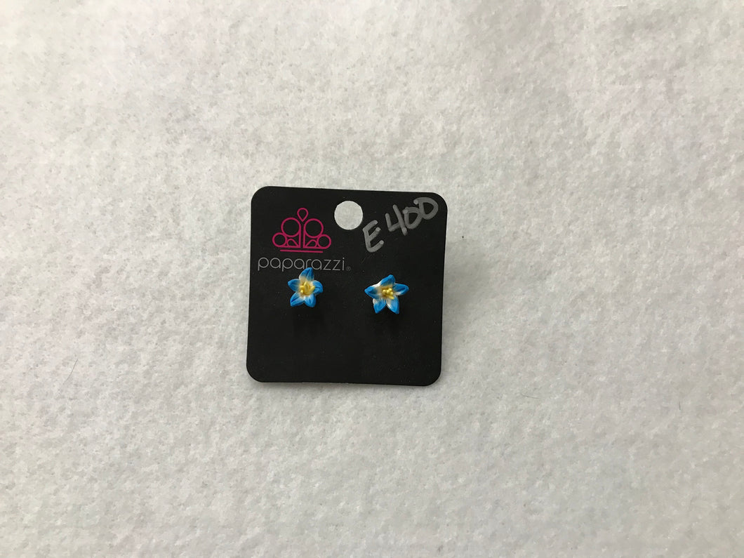 Starlet Shimmer Flower Blue Earrings #400