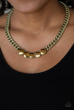 Load image into Gallery viewer, Rhinestone Renegade Brass Necklace
