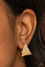 Load image into Gallery viewer, Die TRI-ing Gold Post Earrings
