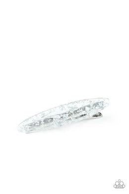 Confetti Couture Silver Acrylic Hair Clip
