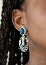Load image into Gallery viewer, Exotic Escape Blue Clip On Earrings