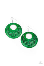 Load image into Gallery viewer, Tropical Canopy Green Wood Earrings